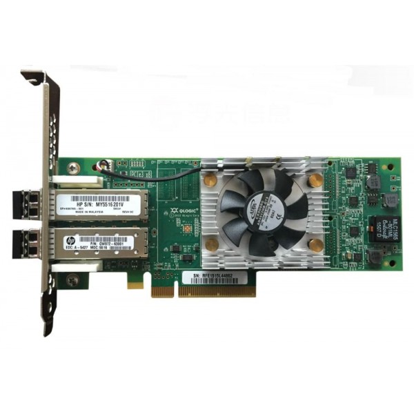 Placa de retea server HP StoreFabric SN1000Q 16Gb Dual Port Fibre Channel PCie QLE2662-HP cu 2 module GBIC E7Y09A 793443-001