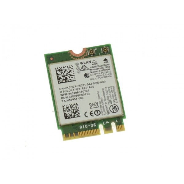 Modul WIFI Intel Wireless-AC 7265 Dual Band WLAN WiFi 802.11 ac/a/b/g/n Bluetooth 4.0 M.2 DP/N K57GX