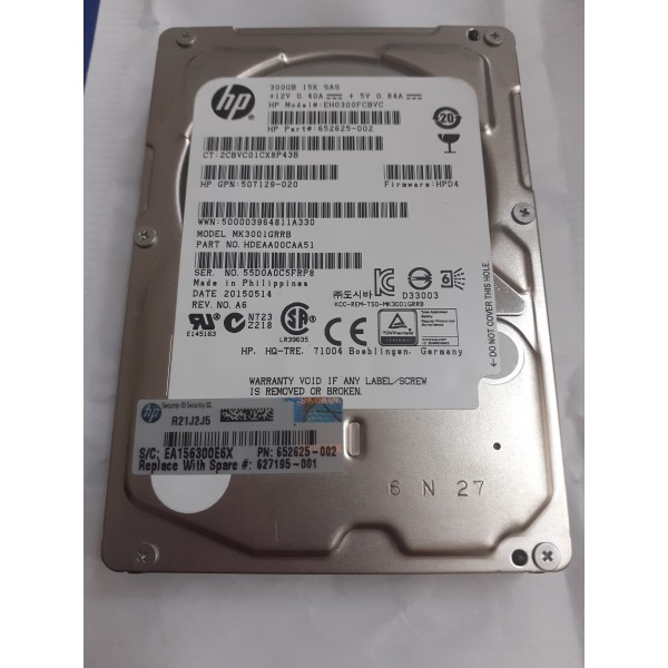 Hard disk server HP 300GB 15K 2.5" GPN 507129-020 627195-001 702508-001 EH0300FCBVC