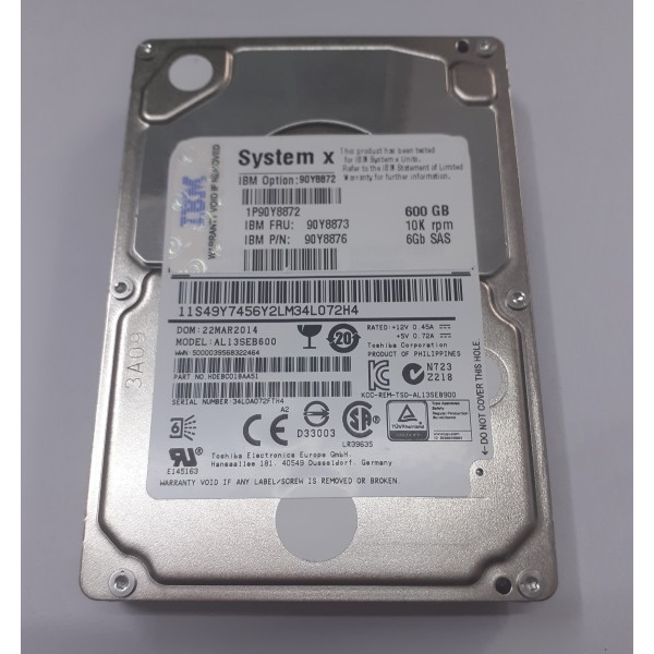 Hard disk server IBM 600GB 10K 2.5" 90Y8873 SAS